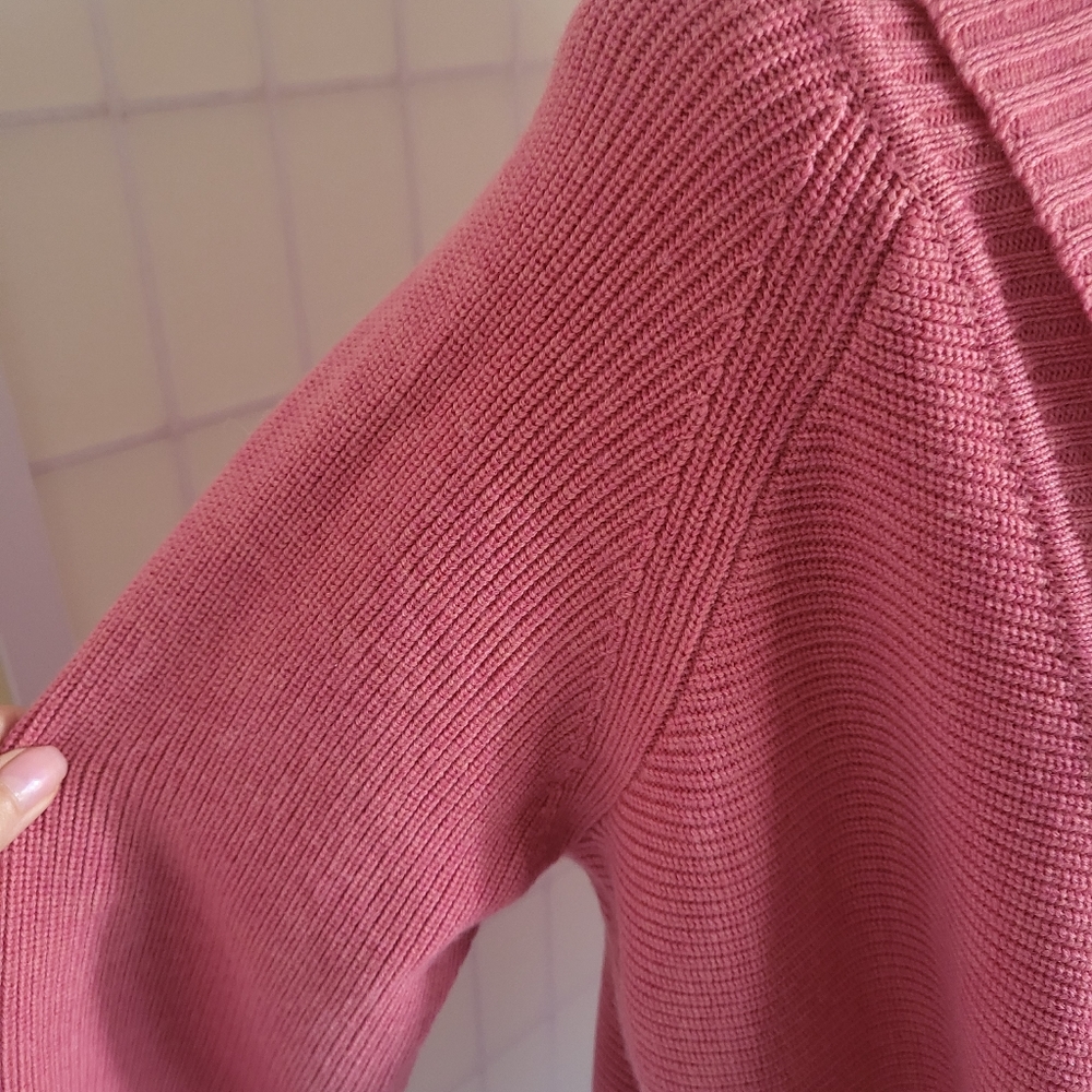 TALBOTS Wool Pink Open Cardigan Sweater New XL - Picture 6 of 9